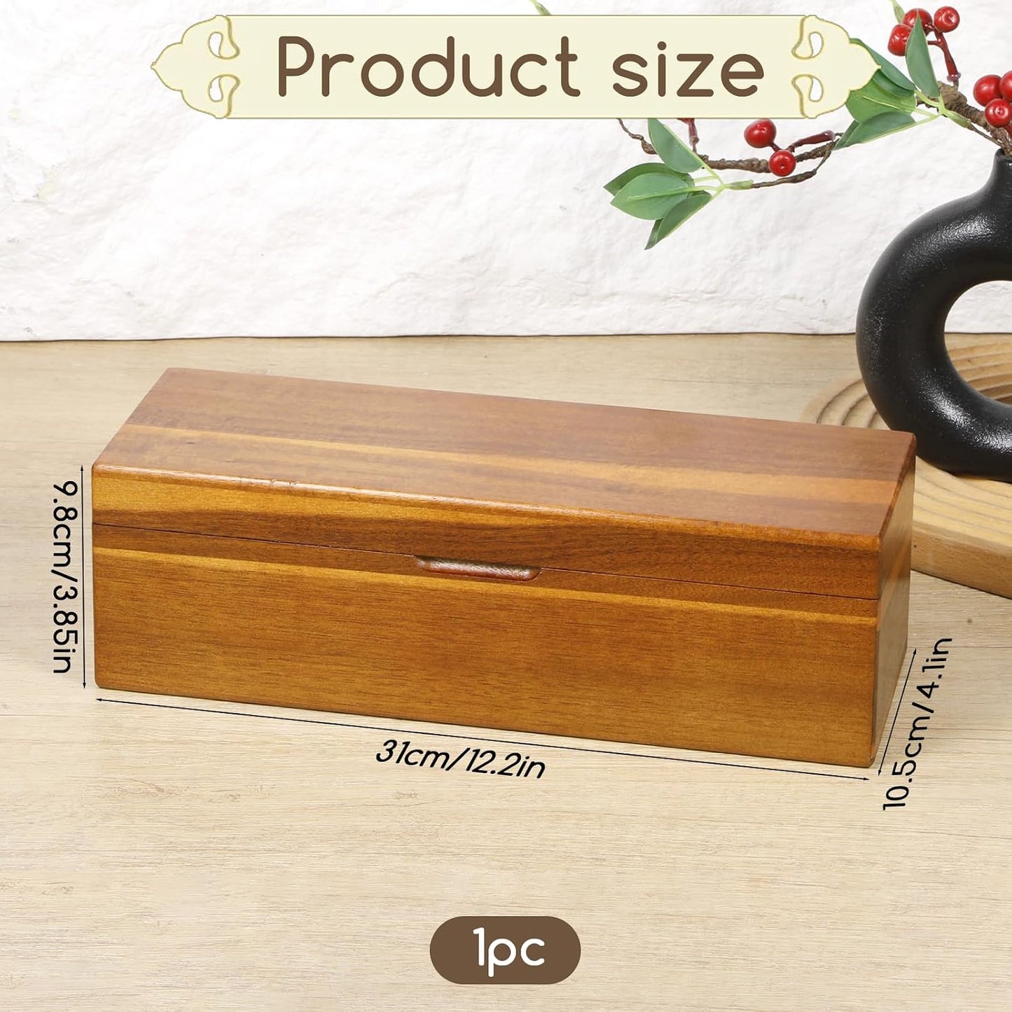 Acacia Wooden Tea Bag Organizers Drink Packet Storage Boxes Teas Caddy