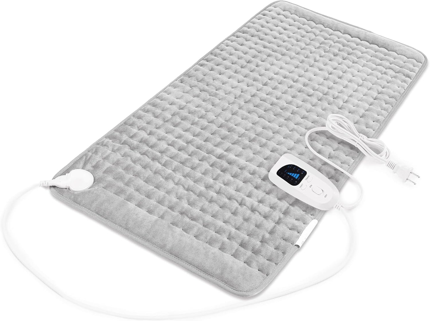 Deepsoon Heating Pad,Electric Heating Pads for Back,Neck,Moist Heating Pad for Abdomen Shoulder Knee Legs,Dry/Moist Heat&Auto Shut Off,Fathers Day Dad Gifts for Men Birthday,Light Gray,24x12 Inch