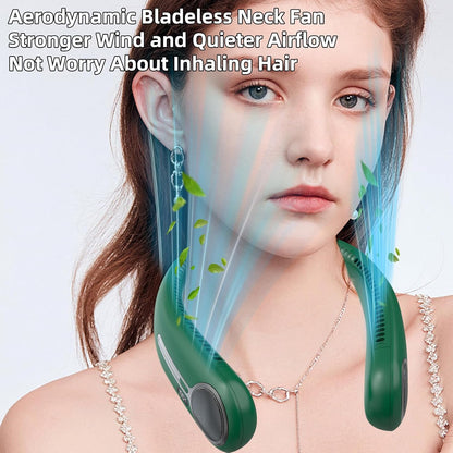 Portable Neck Fan, Personal Wearable Bladeless Fan, 6000mAh USB Rechargeable, 360° Airflow, LED Display, 4-Speeds, Hands Free Fan for Outdoor Indoor, Birthday Gifts for Men Women Dad Mom (Black)