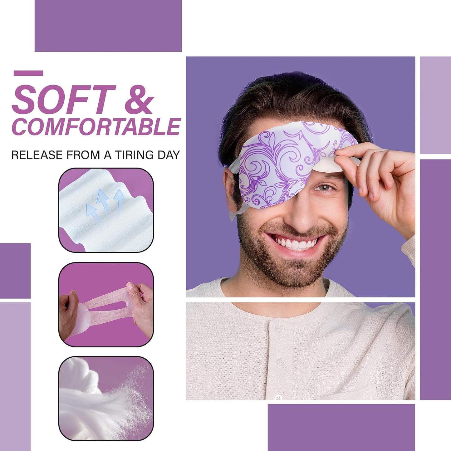 16 Packs Steam Eye Mask,Warm Eye Compress for Dry Eyes Sleep Mask,Hot Auto Heated Eye Masks Relaxing Items for Women Moist Heat for Eyes Soothing Eye Fatigue,Disposable EyeMask for SPA Essentials