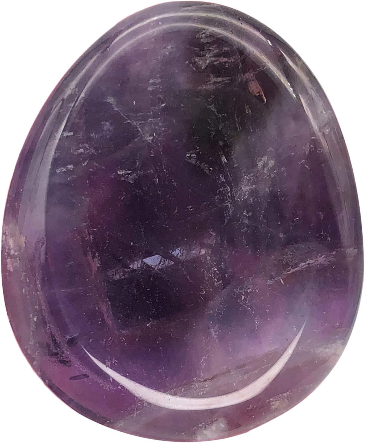 Fekuar Natural Moonstone Crystal Thumb Worry Stone, Hand Carved Healing Crystal Teardrop Pocket Worry Stones for Anxiety Stress Relief Meditation