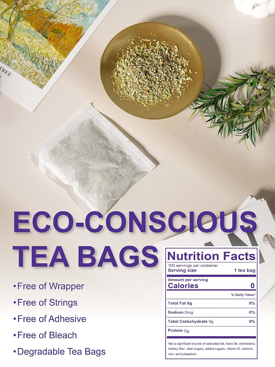 TeeLux Milk Thistle Tea Bags, Natural Milk Thistle Seed Tea, Mild & Mellow Taste, Caffeine Free, 100 Count