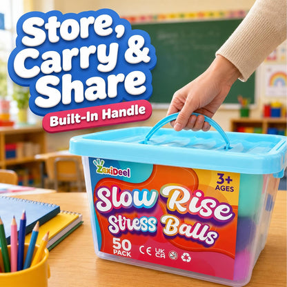 24 Pack Slow Rise Stress Balls, 2.5" Full Size Squishy Balls, Soft Stretchy Sensory Fidget Toys for Adults Kids, Classroom Rewards, Prize Box Toys, Office Stress Toys & Gifts