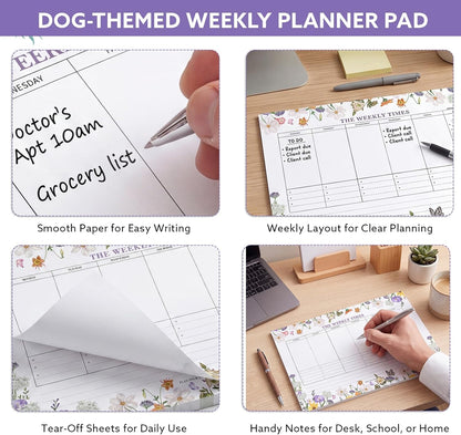 60 Sheets Weekly Pad, Tear Off Weekly Planner Notepad with Daily Schedule Weekly to Do List Notepad（7x10” ）