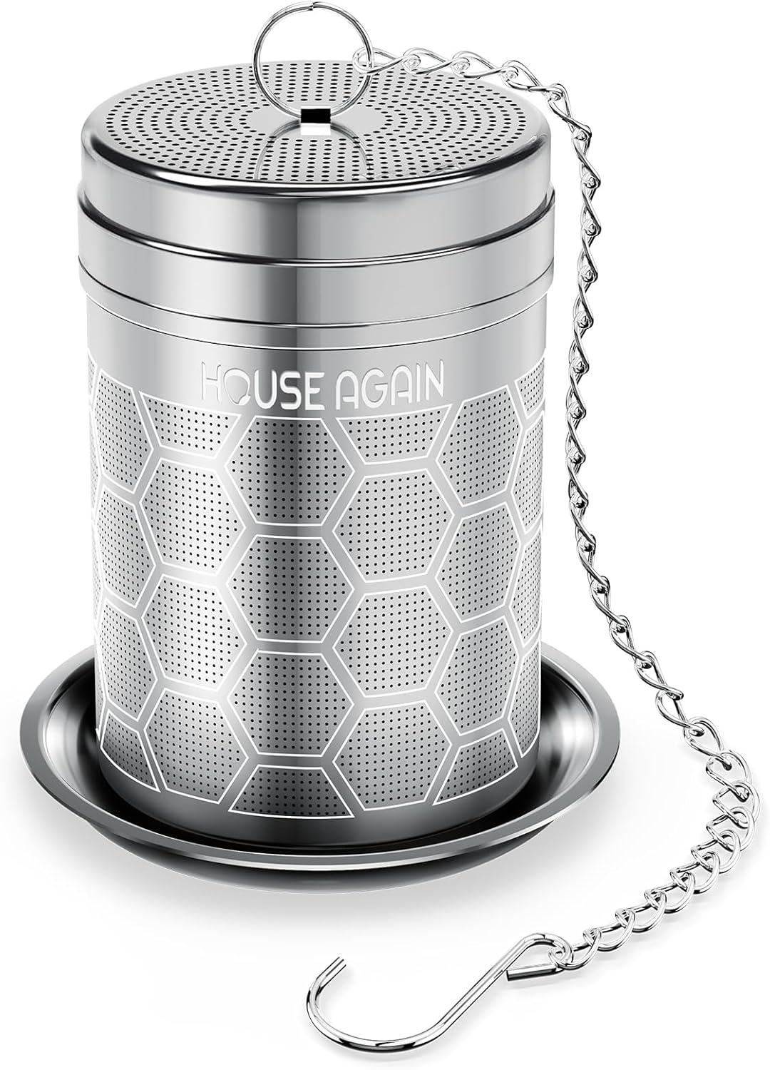 House Again Large Tea Infusers, Extra Fine Mesh Tea Strainers for Loose Tea, Slim Threaded Lid & 304 Stainless Steel, Filter Bags Diffusers, Loose Leaf Tea Steeper for Brew Tea Spices & Seasonings