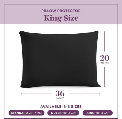 CirclesHome Pillow Protectors 4 Pack Standard Zippered - 100% Cotton Breathable Pillowcases - Protects Pillows from Dirt, Dust and Debri (Standard - Set of 4 - 20x26)