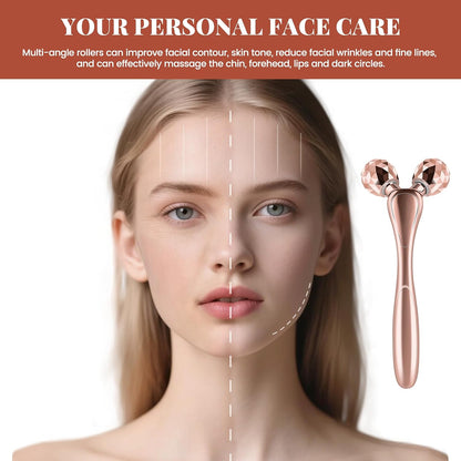 Wireless Face Massager Tool, 8-Roller 3D Face Roller for Women, LED Facial Massager,V-Shape Face Sculpting Tool for Jawline, 6 Light & Vibration Modes, USB-C Rechargeable