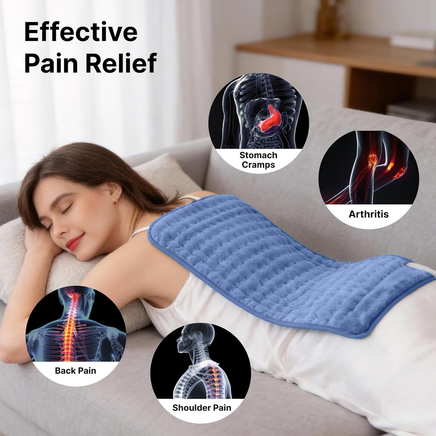 Heating Pad for Back, Neck, and Shoulder Pain Relief, Electric Heat Pad with 6 Heat Levels, Moist Heat Option, Auto Shut-Off, Birthday Christmas Gifts for Women Men Mom Dad Grandma, Gifts for her