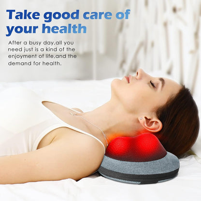 Papillon Back Massager with Heat,Shiatsu Pillow for Body Pain Relief Gray