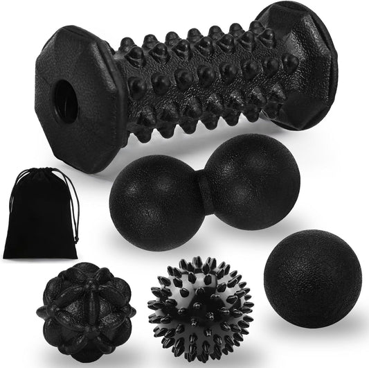Foot Massager Roller for Plantar Fasciitis, Portable Reflexology Tool | Deep tissue massage for feet, calf, arch and heel pain. for plantar fasciitis relief, home, office and travel use