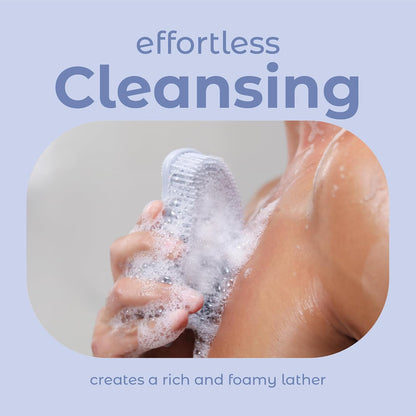 MainBasics Silicone Body Scrubber, Pink, Exfoliate | Dual-Sided, Shower Exfoliator, For Men & Women, Loofah Alternative