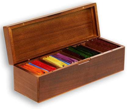SEVENY Wooden Tea Bag Organizer Box with 4 Compartments