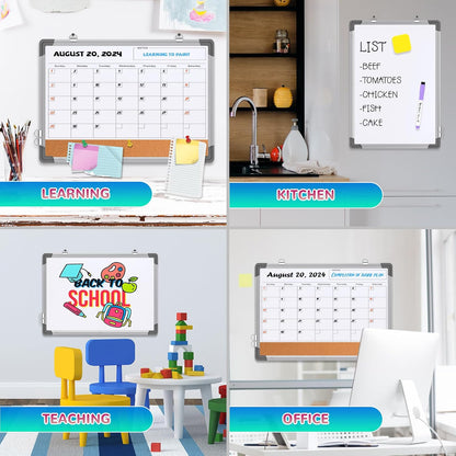 Weekly Calendar Whiteboard for Wall, 16x12 Inches Dry Erase Board, Small Magnetic White Board, Double-Sided Hanging Board for Office School Home Kitchen, Portable Board for Drawing Planning To Do List