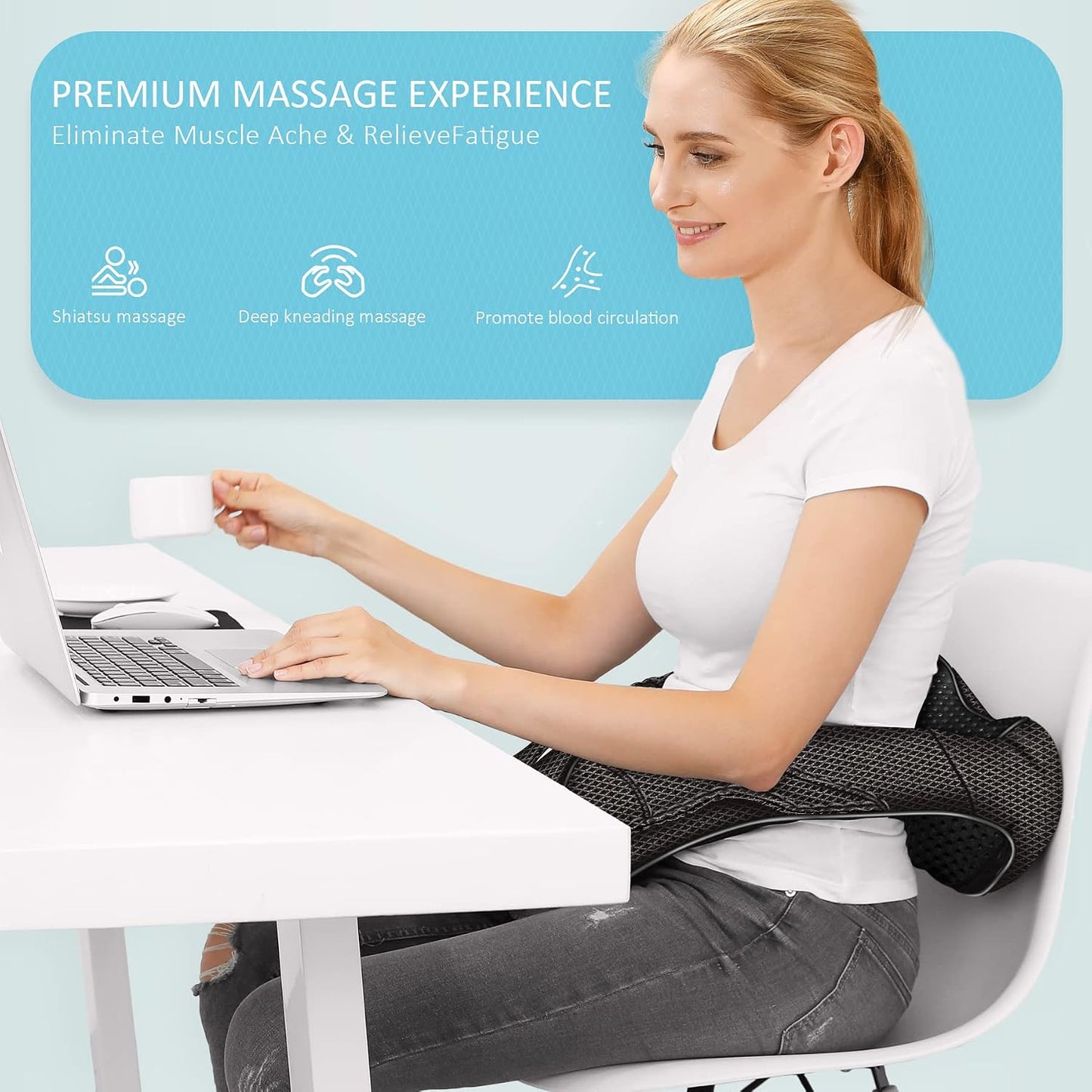 Neck Massager for Pain Relief Deep Tissue with Heat - Shiatsu Back and Shoulder Massage, Mothers Day Gifts for Mom Wife Women Her, Dad Men Him, Christmas, Fathers Day, Plug-in Use for Home Office Car