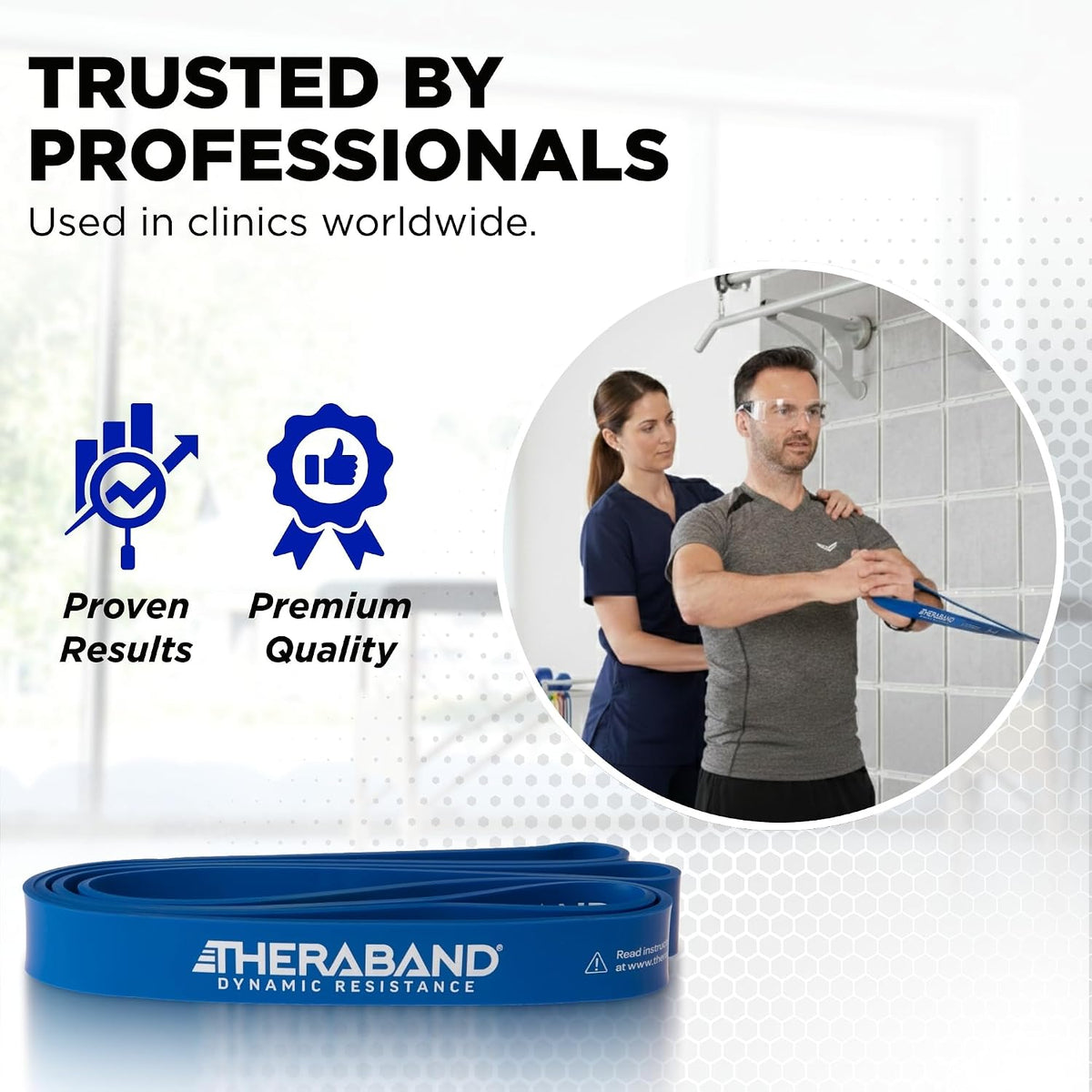 THERABAND High Resistance Band Set of 2, Light and Medium Loop, 15-25 lb