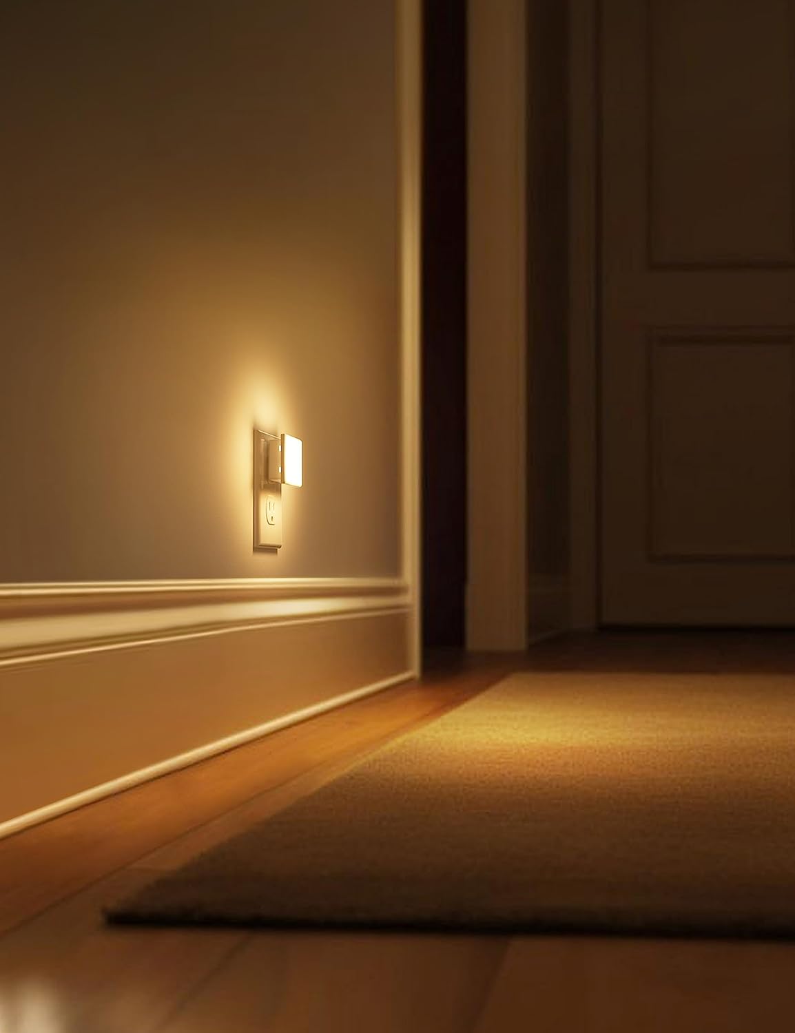L LOHAS LED Night Lights Plug into Wall 2-Pack, 0.3W Plug in Night Light, Dusk to Dawn, 2000K Amber Light, Sleep Aid Nightlight Auto-On/Off, for Adults Kids Room, Bedroom, Bathroom, Hallway, Non-Dim