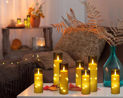 Waterproof Flameless Candles, 12 PC Battery Operated LED Pillar Candles with 2 Remote Controls & Timer, Flickering Indoor Outdoor Candles for Wedding, Patio, Easter, Bathroom, Home Decor, 4''5''6''