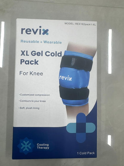 REVIX 19" Extra Large Knee Ice Pack Wrap Around Entire Knee, Reusable Gel Cold Pack for Discomfort and Post-Workout Fatigue, Cold Compress, Enhance Comfort and Recovery
