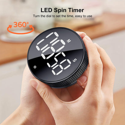 BlueSnail Kitchen Timer with LED Digital Display Smart Efficana for Home Classroom Gym Office, Volume and Brightness Adjustable Productivity Timer (Guncolor)
