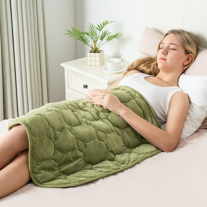 Wemore Weighted Lap Blanket 7lbs for Adults, Small Weighted Blanket Throw for Travel, Soft Weighted Lap Pad for Relaxation, Calming, Napping and Sleeping, Machine Washable, Light Grey 29" x 24"