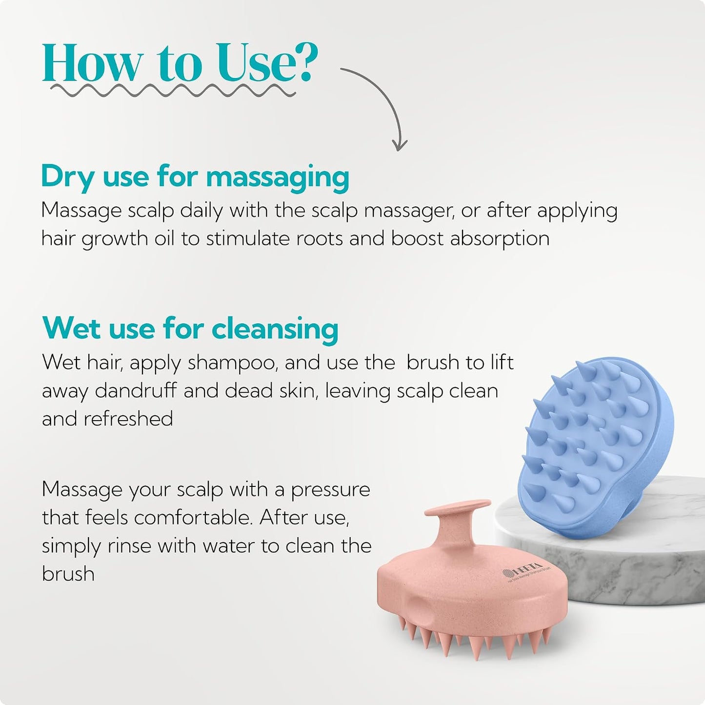 HEETA Hair Scalp Massager Shampoo Brush 2 Pack, Soft Silicone Bristles to Remove Dandruff, Waterproof Hair Scrubber for Both Wet Dry Use, Suitable for Men & Women (Green & Black)