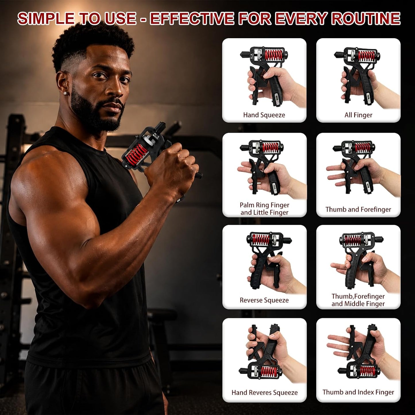 Adjustable 11-350 Lbs, Grip Strength Trainer, Forearm Hand Exerciser for Strength with Digital Counter, Hand Gripper Strengthener for Athletes Muscle Building Hand Treatment Strength Recovery.