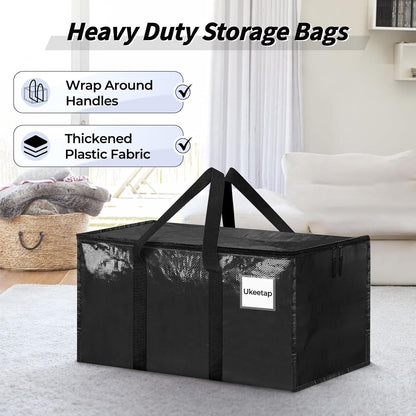 ukeetap Extra Large Clothes Storage Bins with Lids, Clear