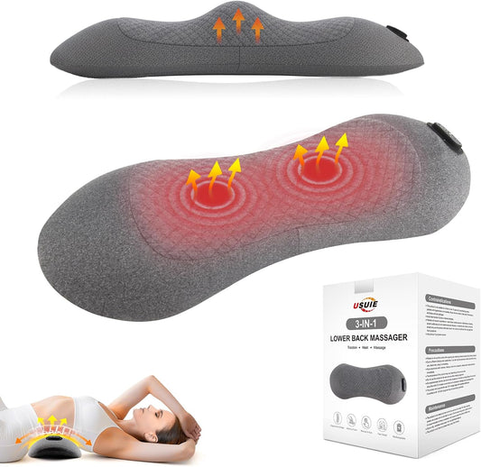 USUIE Cordless Lumbar Support Pillow, Lower Back Massager for Pain Relief