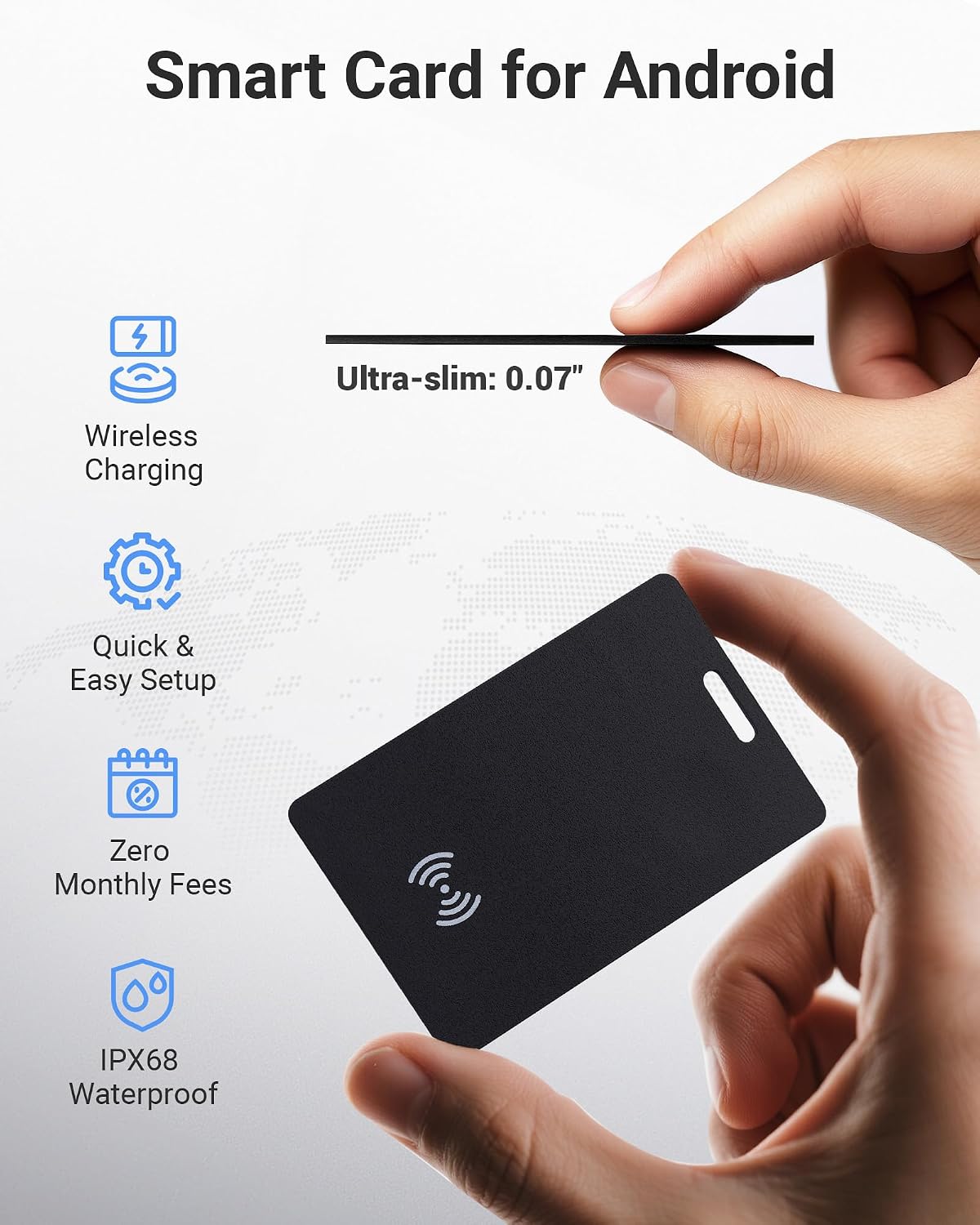 Android Wallet Tracker Card, Smart Card (Android Only), GPS Wallet Finder, Airtag Tracking Card, Compatible with Google Find Hub App