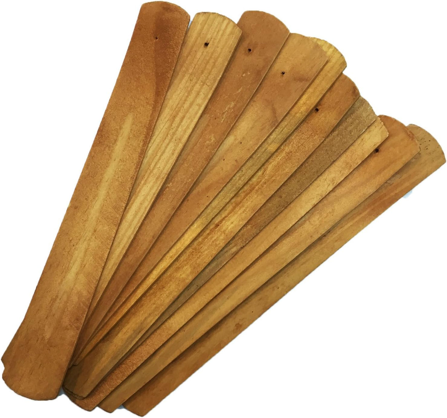 TRENDBOX 10pcs Handmade Plain Wood Wooden Incense Stick Holder Burner Ash Catcher Natural Design Buddhist