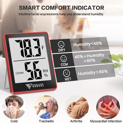 DOQAUS Digital Hygrometer Indoor Thermometer Humidity Meter Room Thermometer with 5s Fast Refresh Accurate Temperature Humidity Monitor for Home, Bedroom, Baby Room, Office, Greenhouse, Cellar (Black)