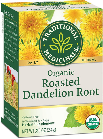 Traditional Medicinals Roasted Dandelion Root Herbal Tea, 16 ct