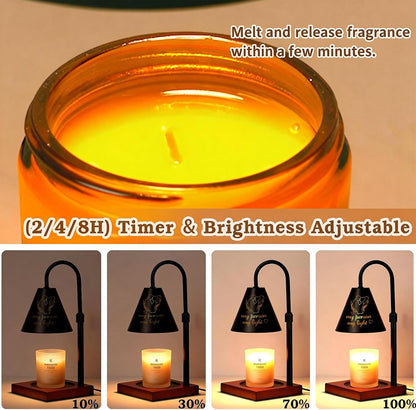 Modern Candle Warmer Lamp with Timer, Dimmable Candle Lamp Warmer, Mothers Day Birthday Gifts for Women Men, Black Candle Warmer, Adjustable Candle Light Warmer, Cozy Living Room Bedroom Home Decor