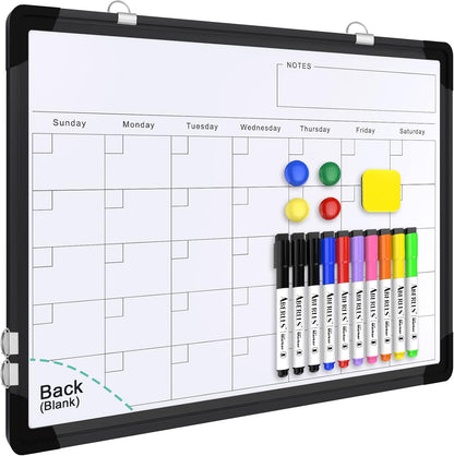 Weekly Calendar Whiteboard for Wall, 16x12 Inches Dry Erase Board, Small Magnetic White Board, Double-Sided Hanging Board for Office School Home Kitchen, Portable Board for Drawing Planning To Do List