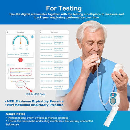 Sonmol Digital Breathing Exercise Device for Lungs with App & Bluetooth | 6 independent resistance levels, app games, travel case, MIP/MEP test & progress tracking – ideal for asthma/COPD, athletes
