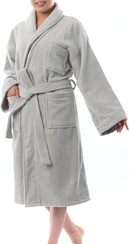 Alpine Swiss Blair Womens Cotton Terry Cloth Bathrobe Shawl Collar Velour Spa Robe