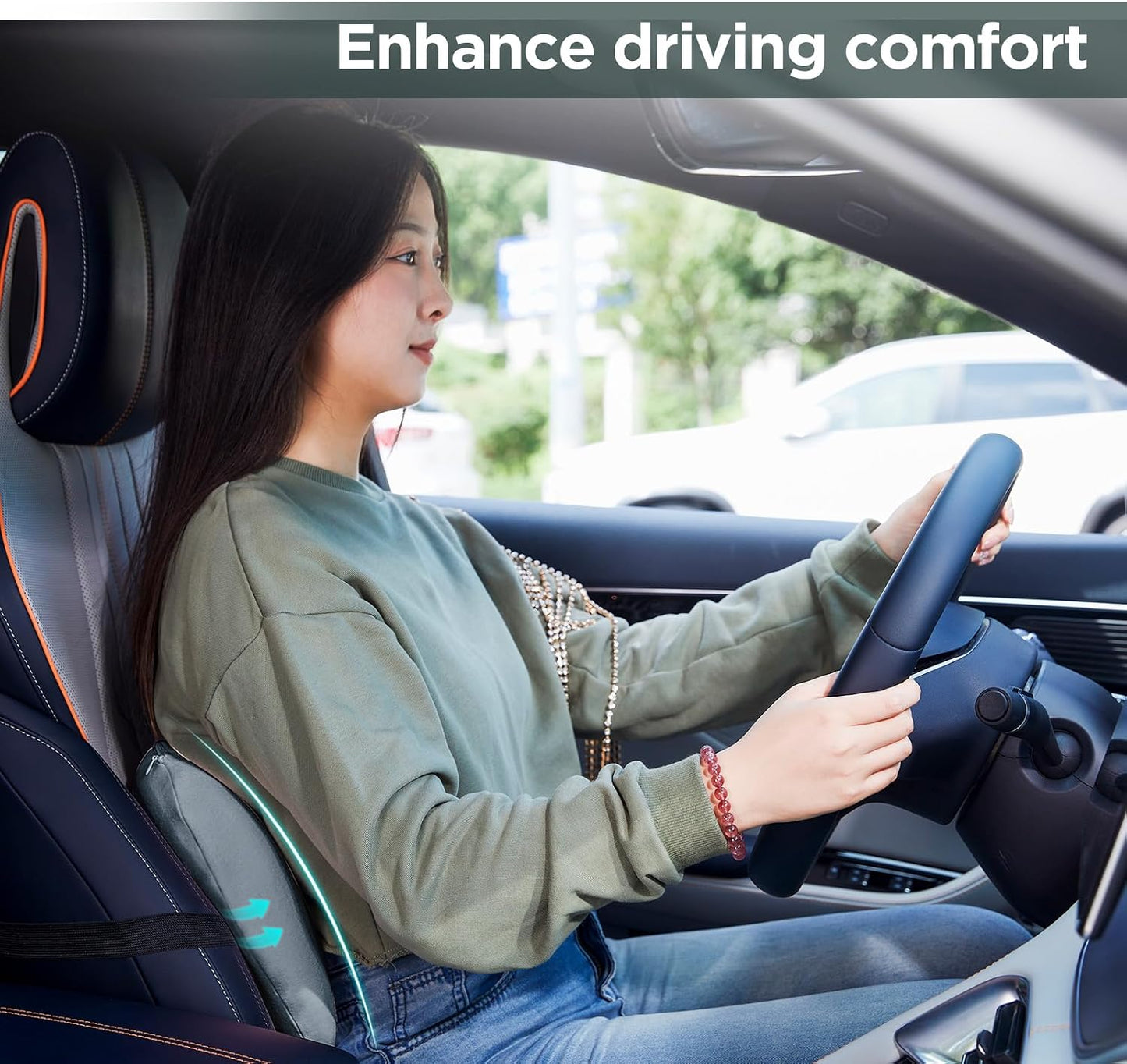 Lumbar Support Pillow for Office Chair, Car Lumbar Pillow Lower Back Pain Relief, Memory Foam Back Cushion with 4D Mesh Cover and Adjustable Straps, Ergonomic Chair Back Pillow for Car,Bed, Gaming