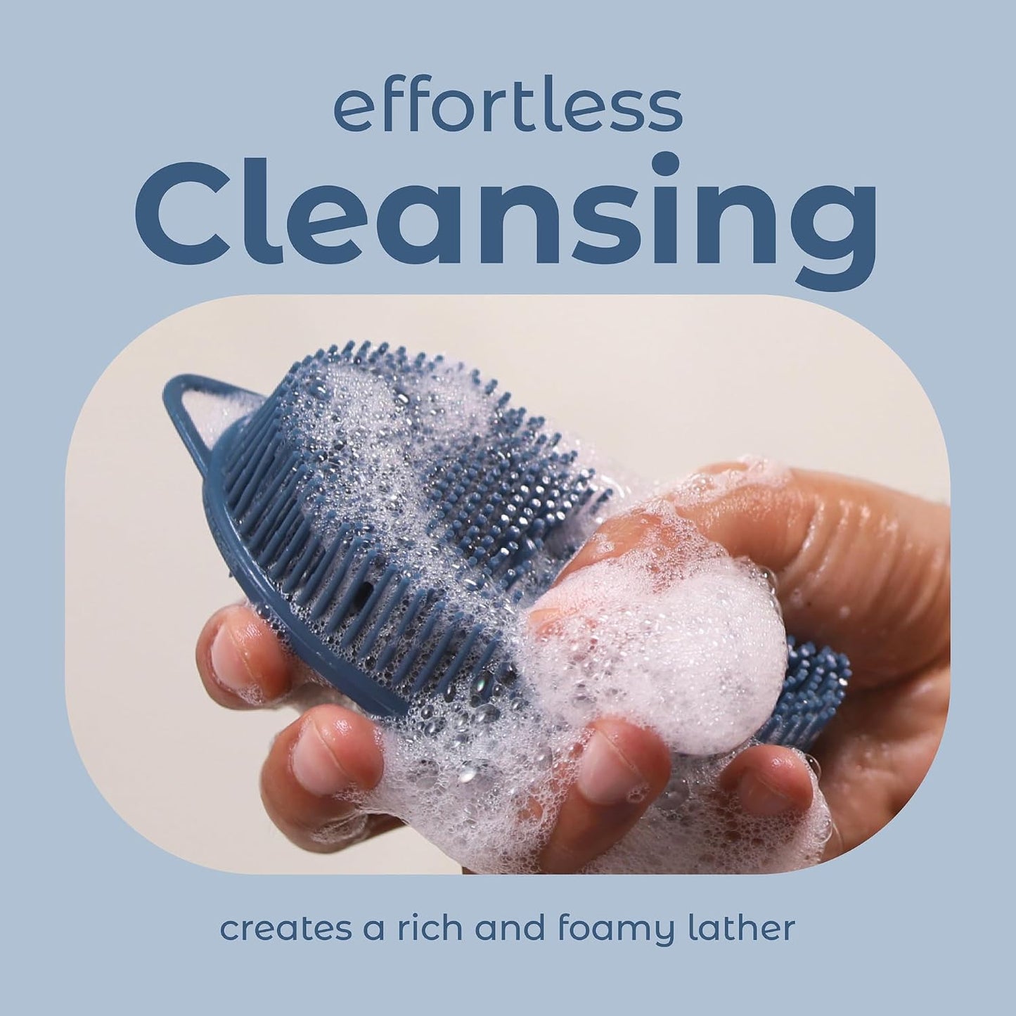 MainBasics Silicone Body Scrubber, Pink, Exfoliate | Dual-Sided, Shower Exfoliator, For Men & Women, Loofah Alternative