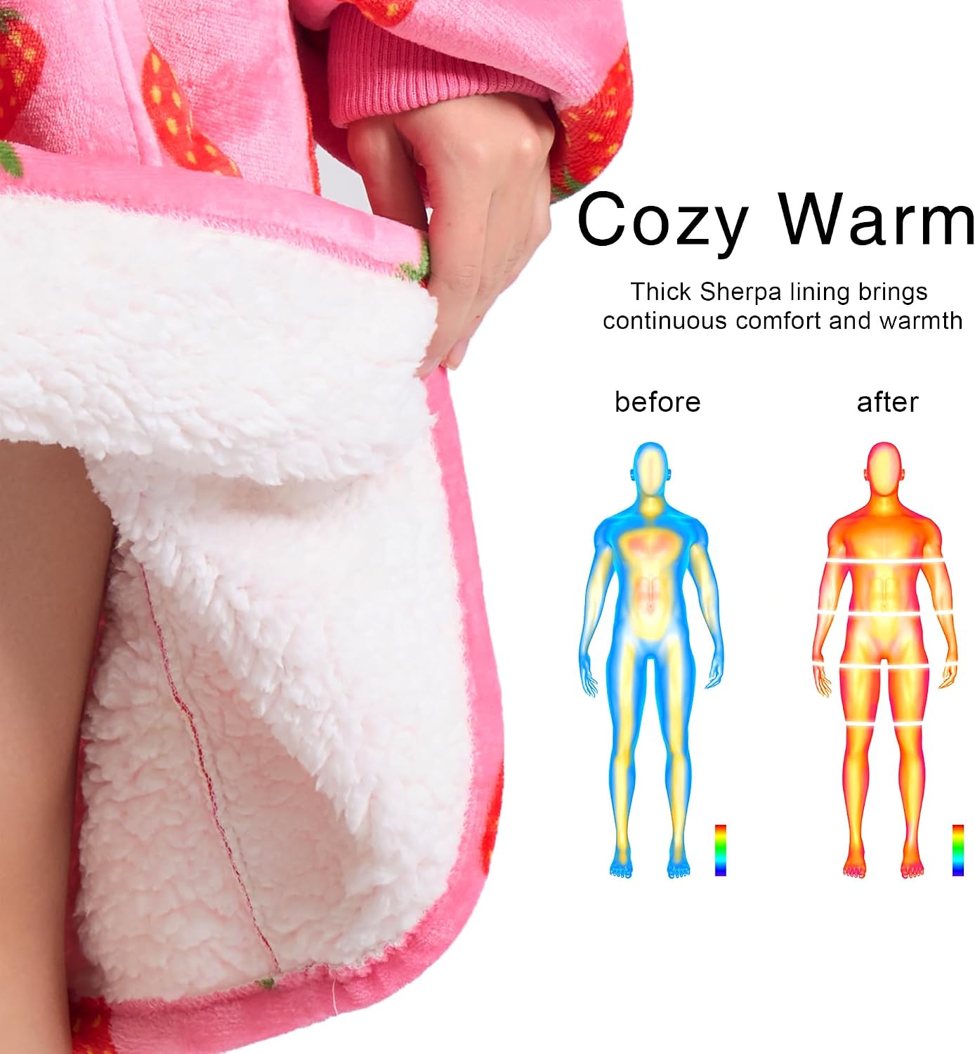 Kipswiza Wearable Blanket Hoodie Gifts for Women and Men, Oversized Cozy Warm Flannel Sherpa Hooded Blankets Sweatshirt with Giant Pockets for Adult and Teens, Dark Gray