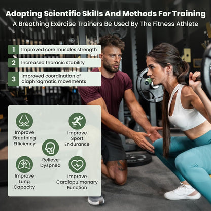 Breathing Trainer with Excellent Quality Silicone, Breathing Exercise Trainers Adjustable and Portable Easy to Clean for Daily,Fitness & Sport(Green)