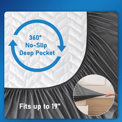 UNILIBRA Queen Mattress Protector Waterproof, Deep Pocket Mattress Pad Cover Fits to 6''-21'', Breathable Hollow Cotton Filling Quilted Mattress Protector for Queen Size