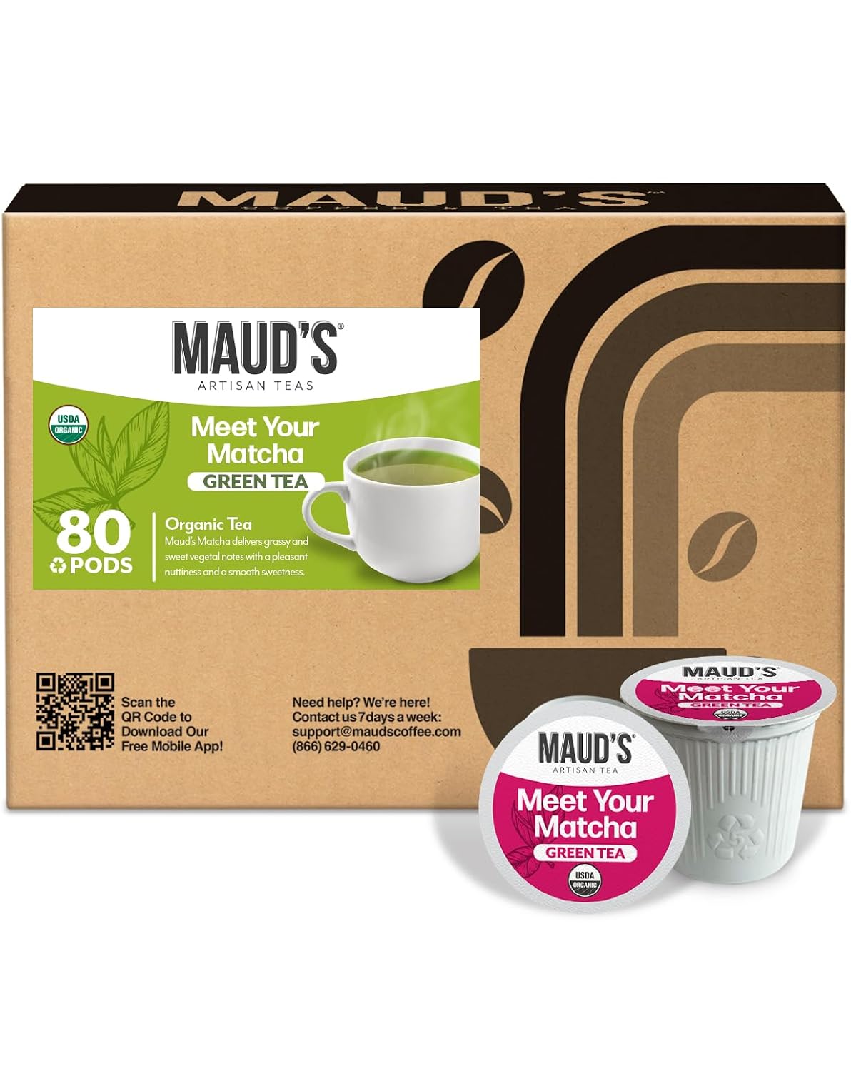 Maud's Organic Chamomile Lavender Tea Pods, 24 ct, Single Serve Pods – 100% Gourmet Blended Tea Leaves, Compatible with Keurig K Cups Maker