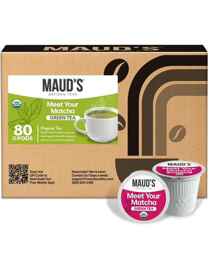 Maud's Organic Chamomile Lavender Tea Pods, 24 ct, Single Serve Pods – 100% Gourmet Blended Tea Leaves, Compatible with Keurig K Cups Maker
