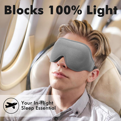 Sleep Eye Mask for Men Women, Lash Extensions 3D Sleeping Mask, Travel Blackout Night Blindfold Eye Shade Cover with Adjustable Strap (Black)