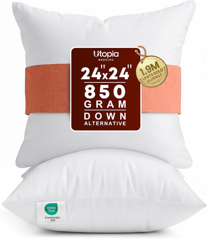 Utopia Bedding 12x20 Pillow Inserts, Set of 2, White – Indoor Decorative Throw Pillows for Bed, Sofa & Couch – Soft, Supportive & Fluffy Cushion Inserts