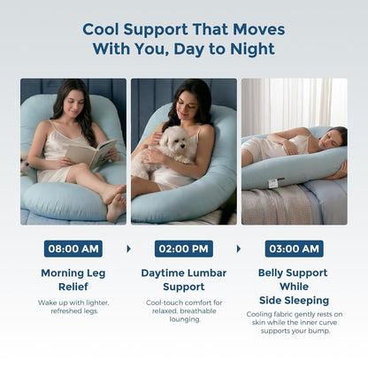 Momcozy Cooling Pregnancy Pillow - U Shaped Full Body Maternity Pillow