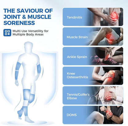 Tolaccea Hot & Cold Therapy Flexible Ice Packs Cold Therapy Compression Sleeve Reusable Gel Pack for Injury Cold Wrap for Knee Calf Elbow (Large (Pack of 1), Blue)