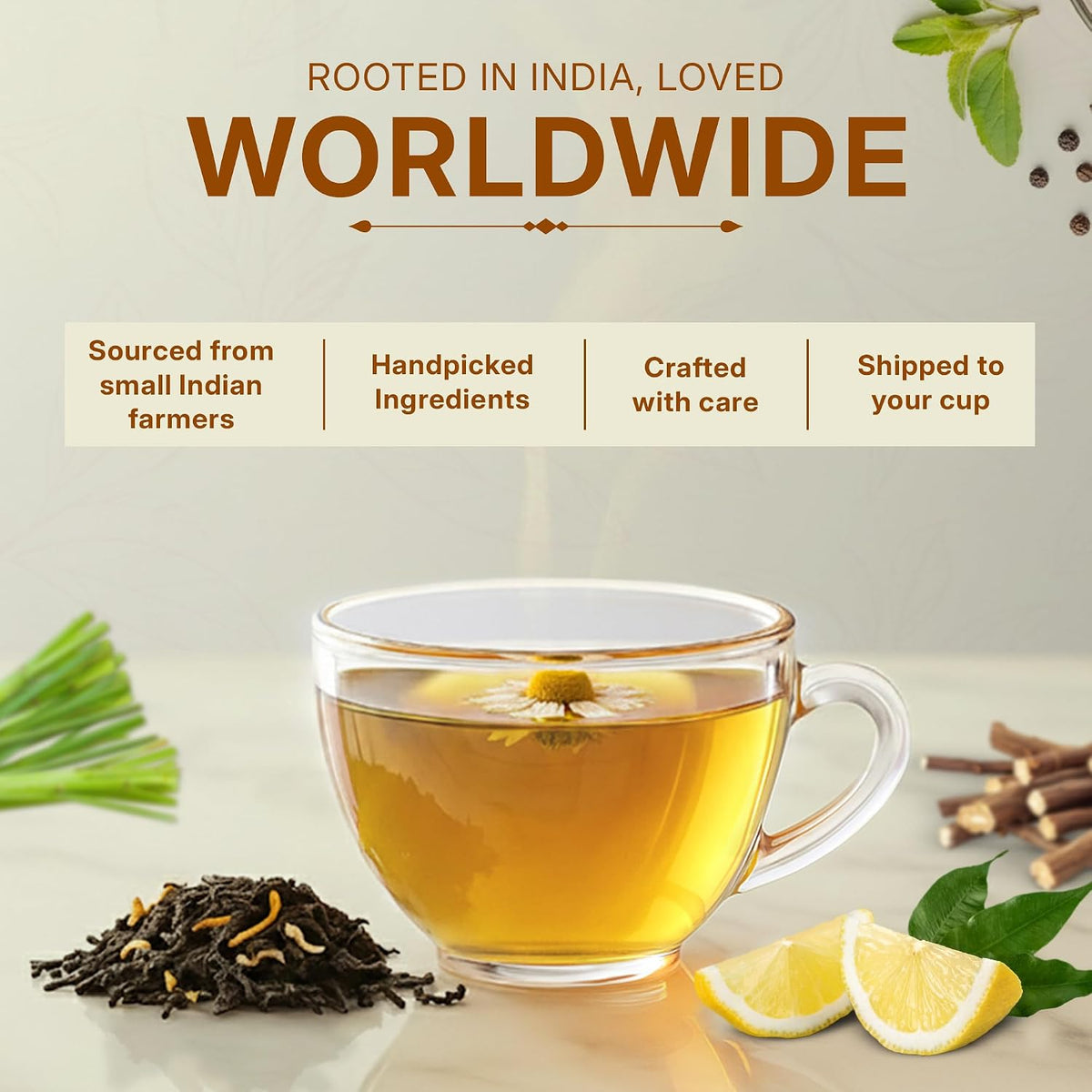 Chamomile Honey Lemon Green Tea 3.5oz, Natural Herbal Infusion, 50 Tea Bags
