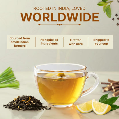 Chamomile Honey Lemon Green Tea 3.5oz, Natural Herbal Infusion, 50 Tea Bags