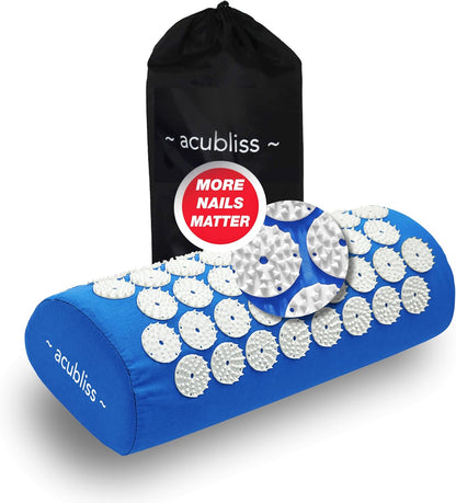 Premium Acupressure Mat, 8,358 Acupuncture Pressure Points for Back Pain Relief, Increased Energy, Relaxation with Drawstring Bag, 26x16x1", Blue
